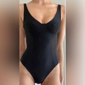 NWT We Are HAH by Free People “Eyes on Top” Bodysuit — Black/Noir
